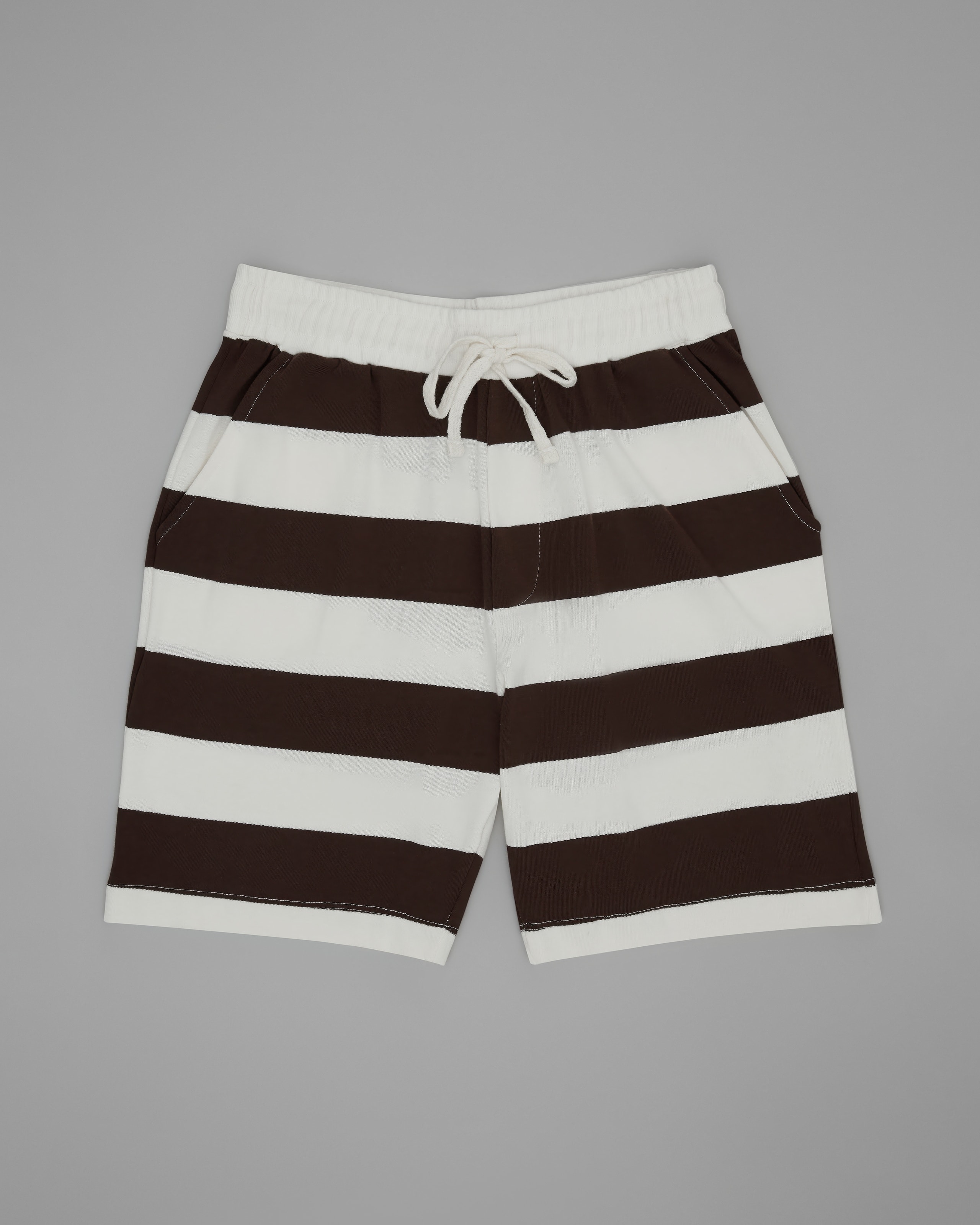 Bermuda Rugby Listrada Marrom