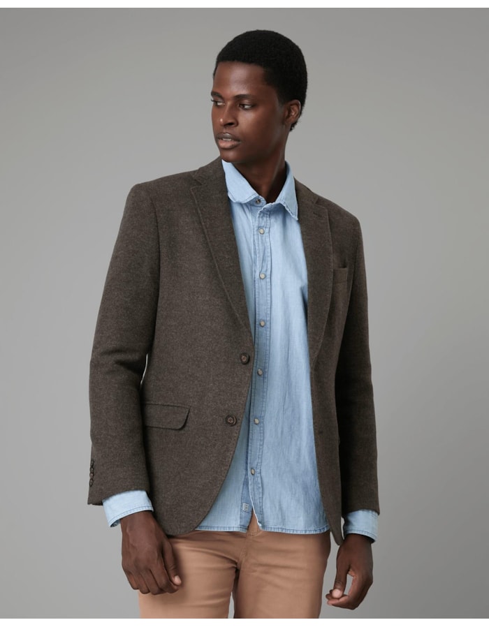 Blazer casual lã batida-marrom-50