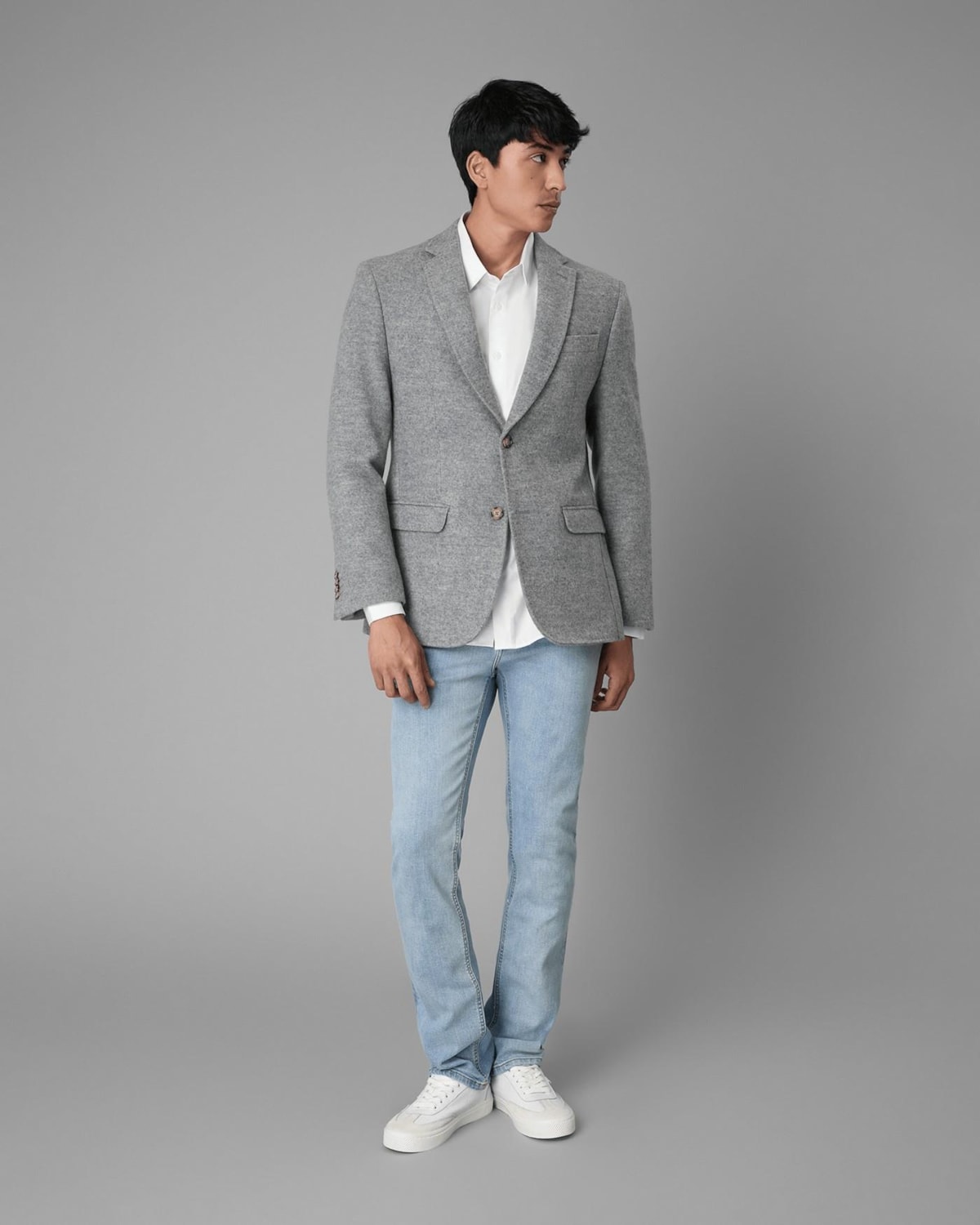 Blazer Casual Lã Batida
