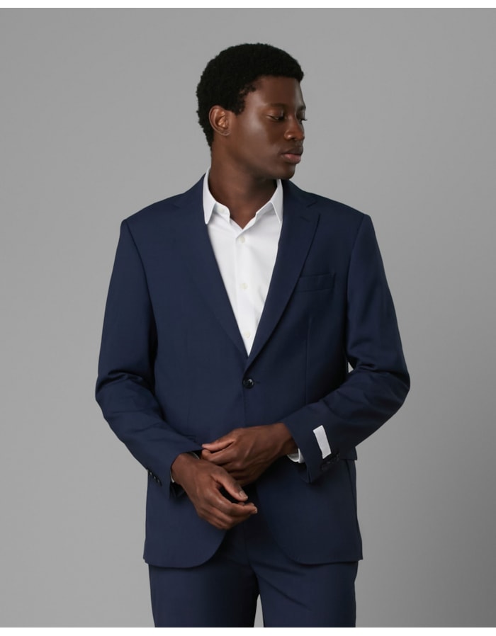 Blazer lã fria com elastano-azul-46