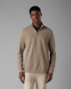 Blusa com Linho e Modal Meio Zíper