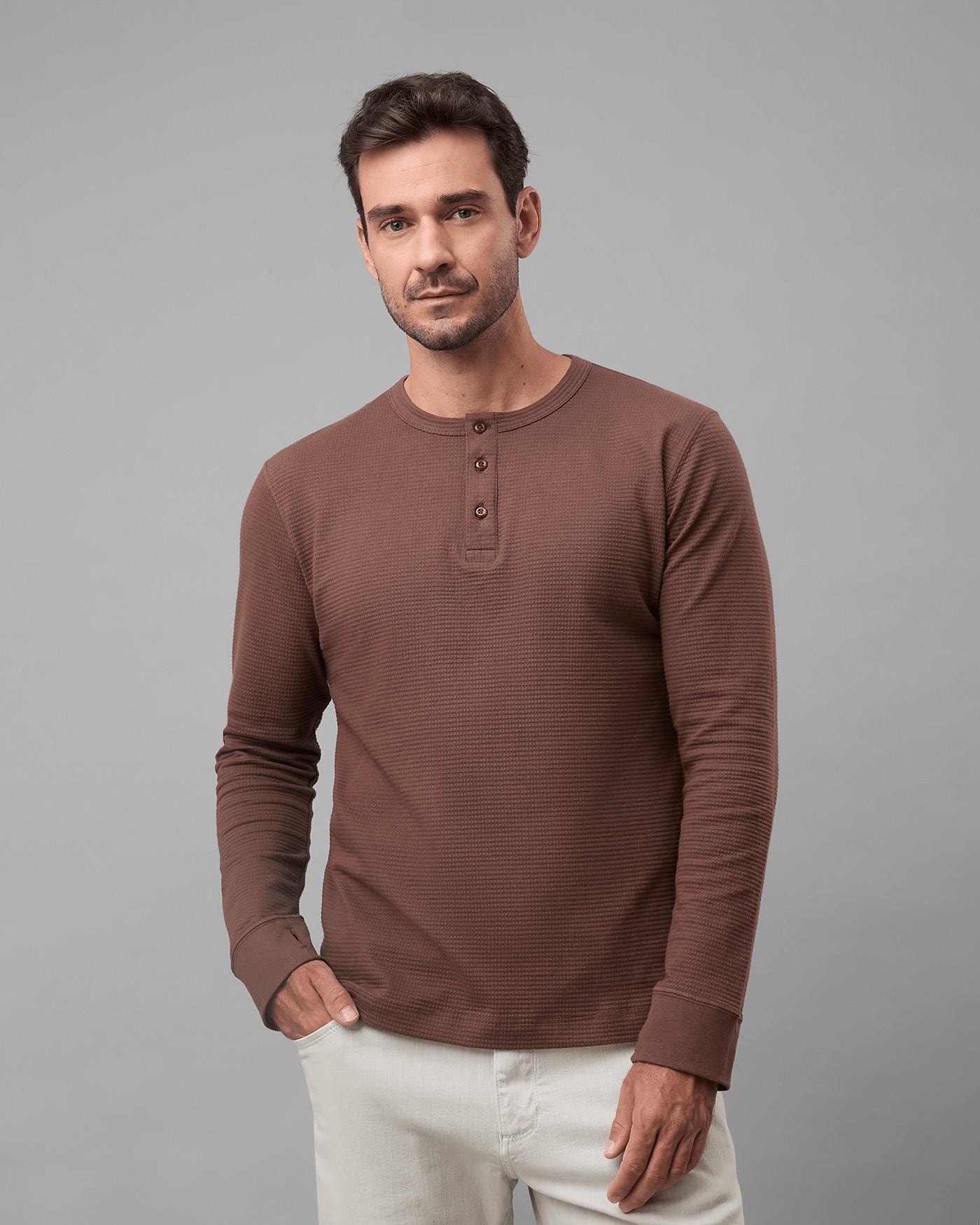  Blusa Henley Waffle