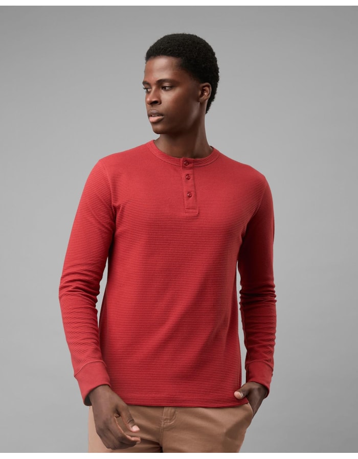 Blusa henley waffle-terracota-gg