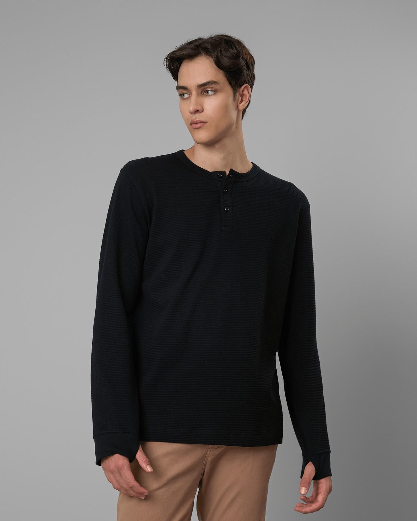 Blusa Henley Waffle