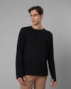 Blusa henley waffle-preto-m
