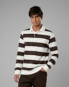 Blusa rugby listrada-marrom-g