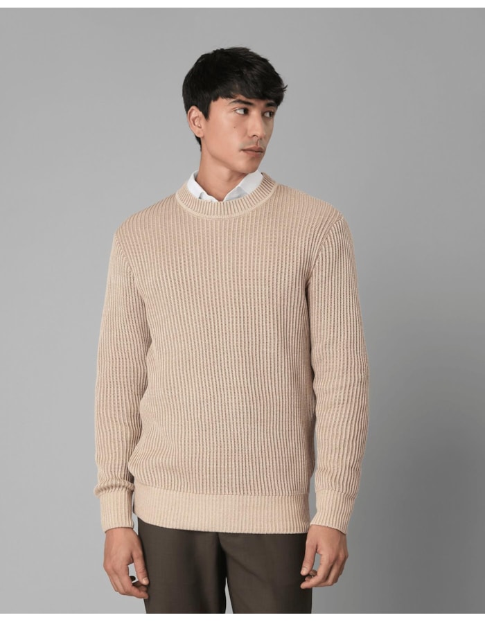 Blusa tricot canelada-bege-pp