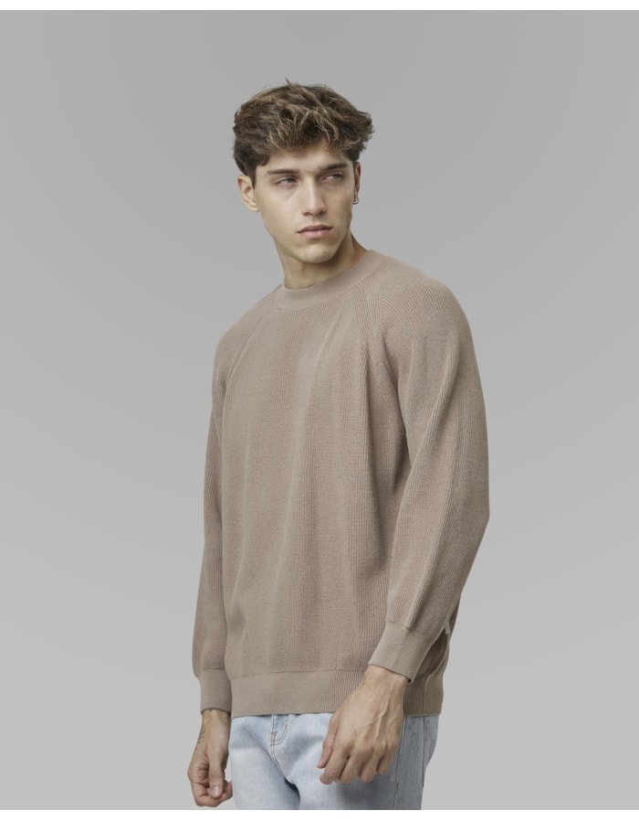 Blusa tricot canelado-bege-m