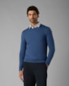 Blusa tricot com cashmere-azul-gg