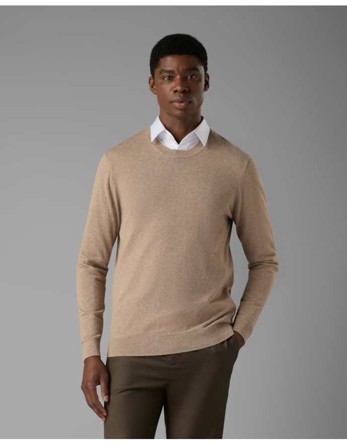 Blusa tricot com cashmere-bege-g