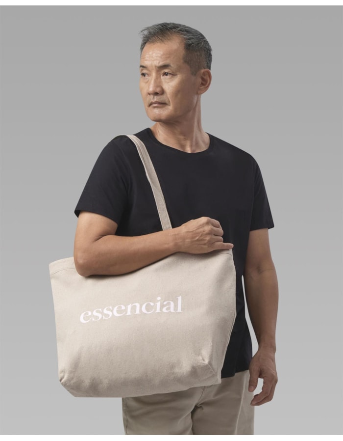 Bolsa reciclada-bege-un