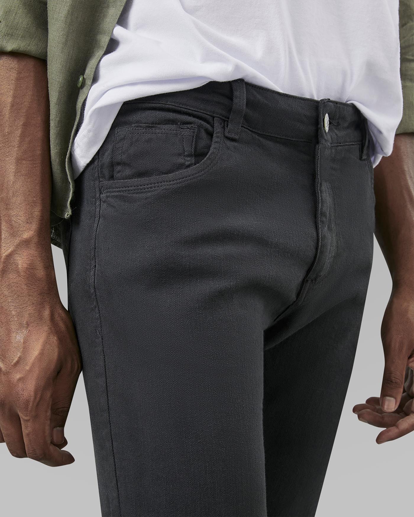 Calça 5 Pockets Sarja Slim