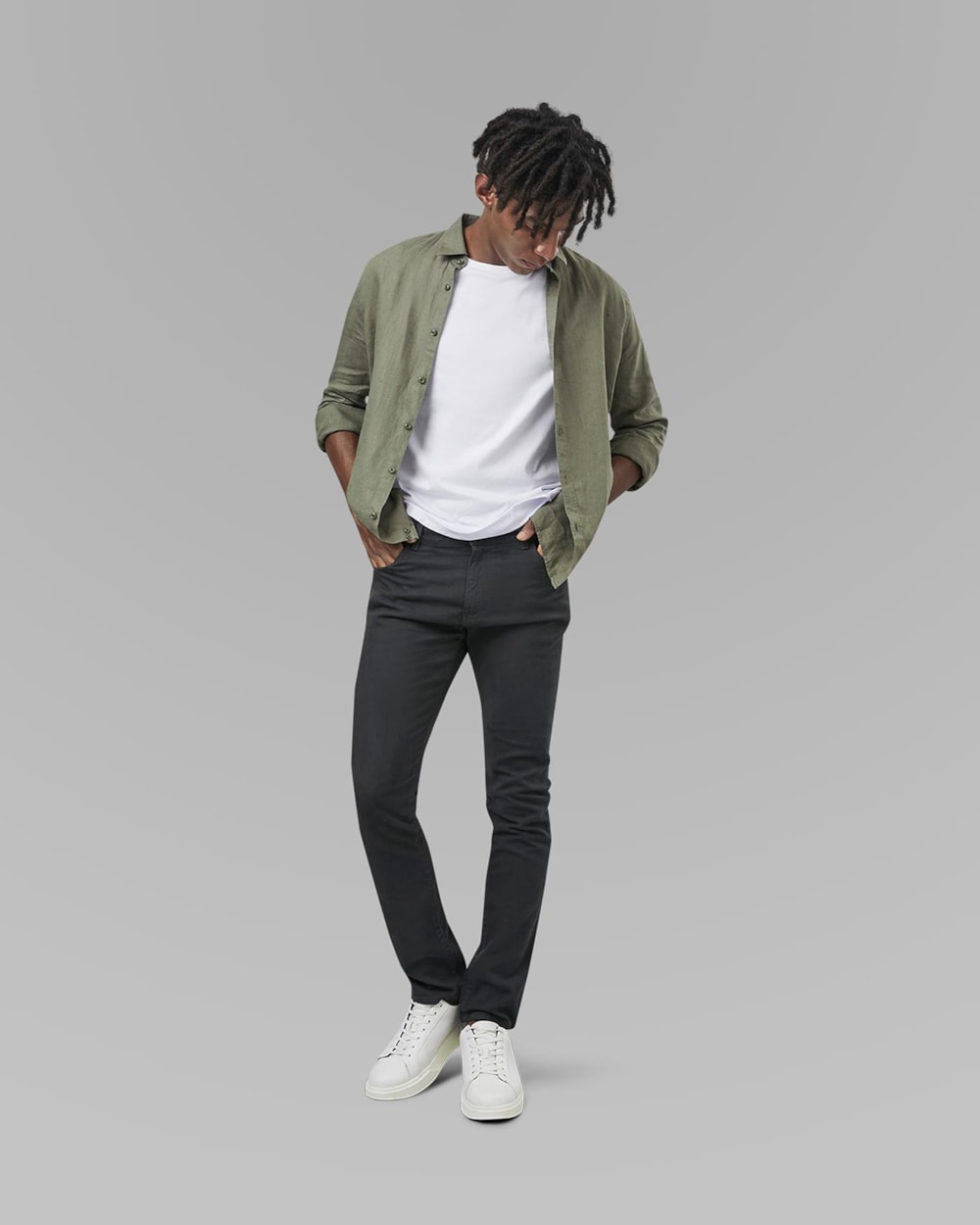 Calça 5 Pockets Sarja Slim