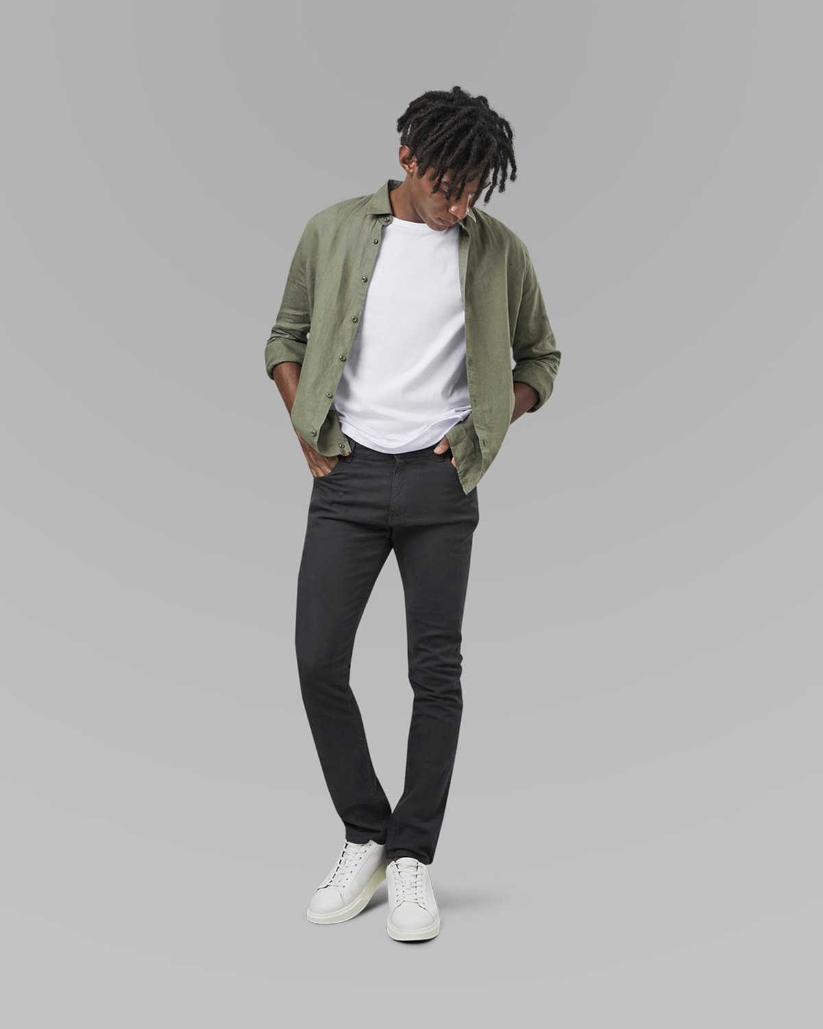 Calça 5 Pockets Sarja Slim