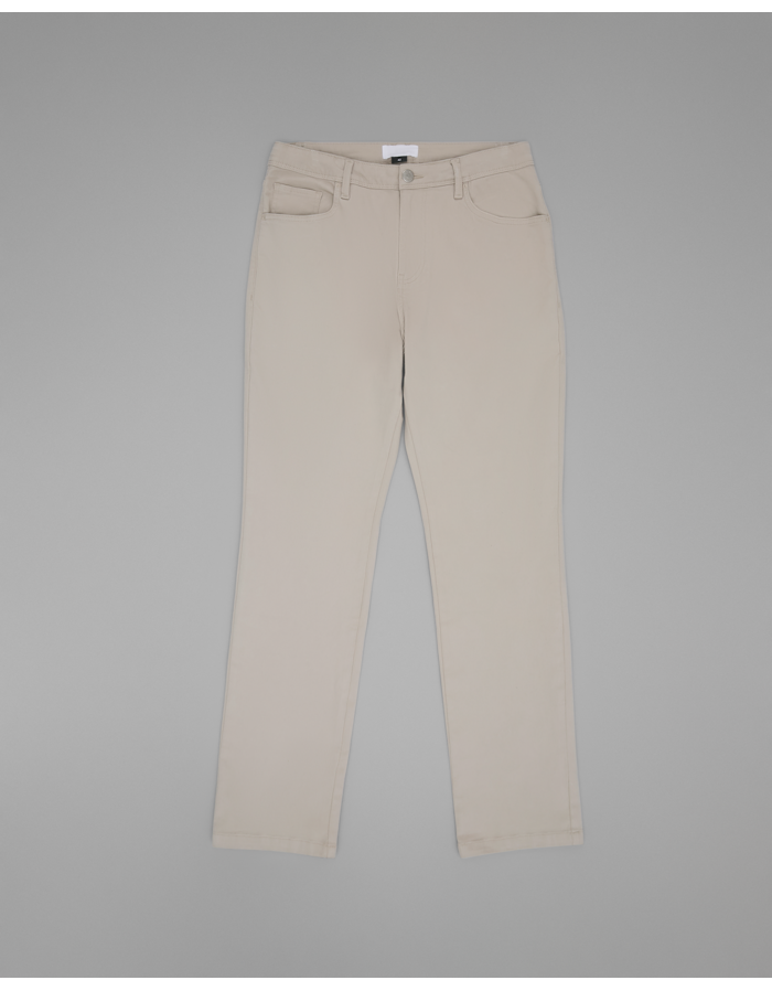 Calça 5 pockets sarja slim moletom-bege-38