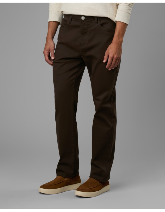 Calça 5 pockets sarja slim moletom-marrom-42