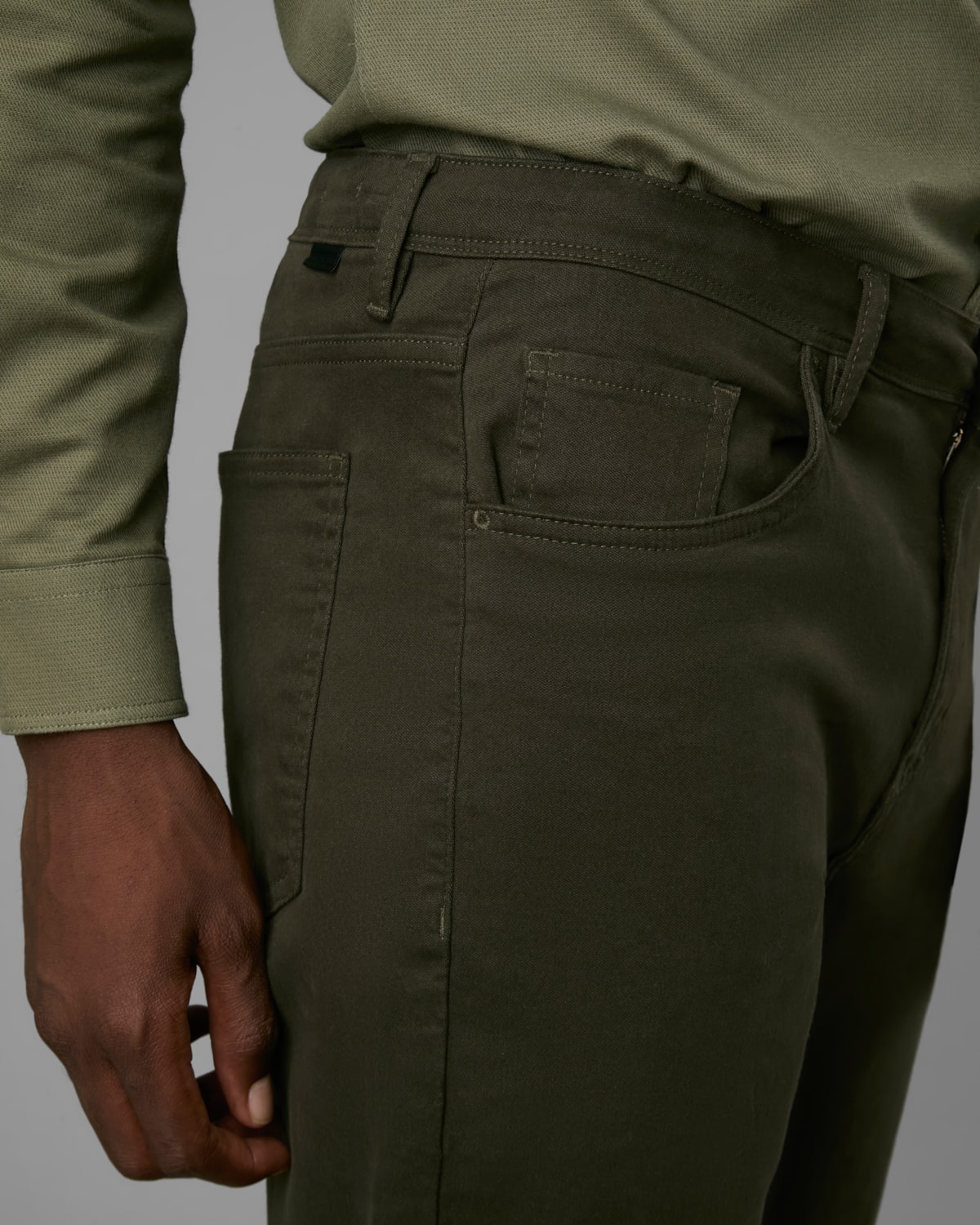 Calça 5 Pockets Sarja Slim Moletom