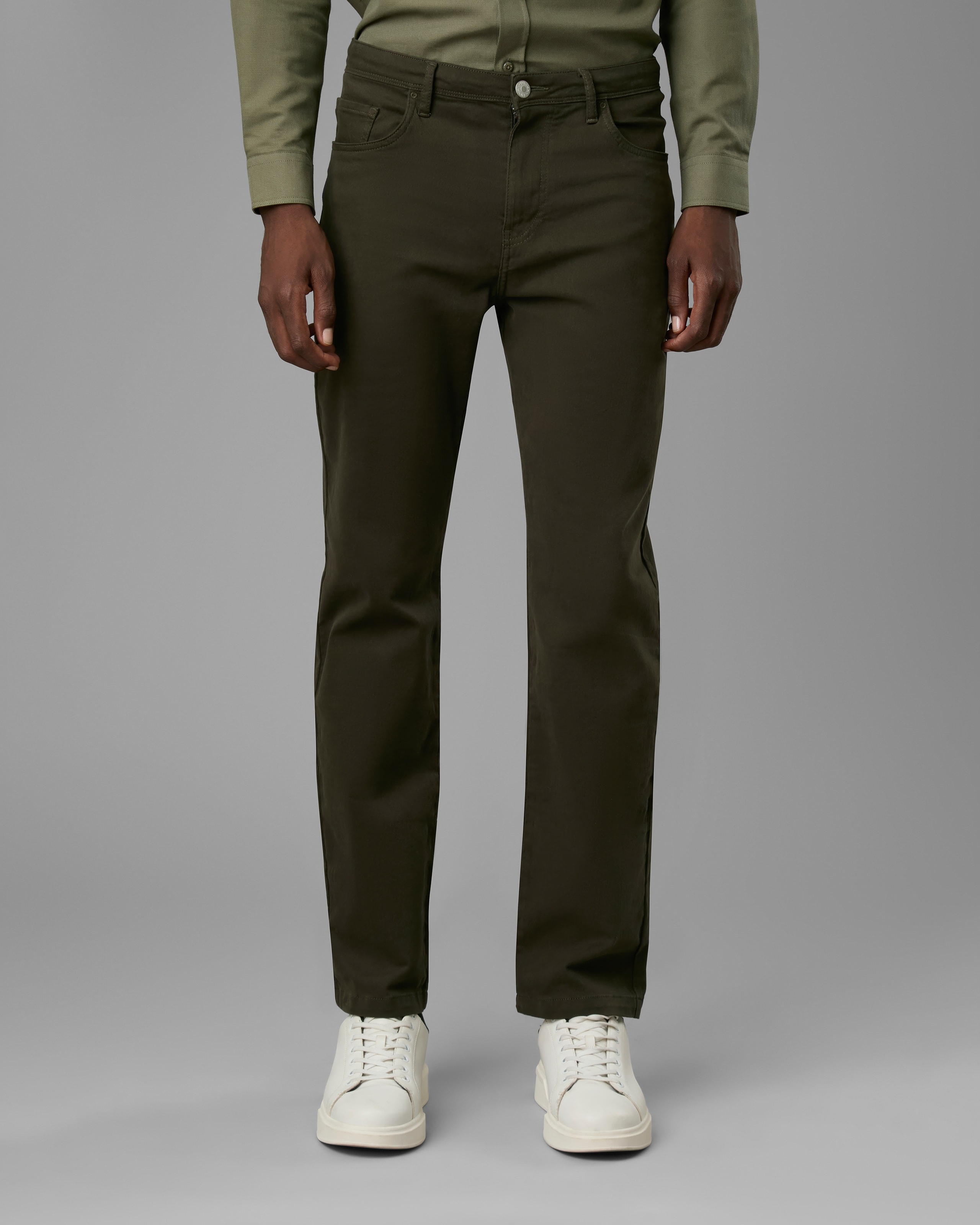 Calça 5 Pockets Sarja Slim Moletom