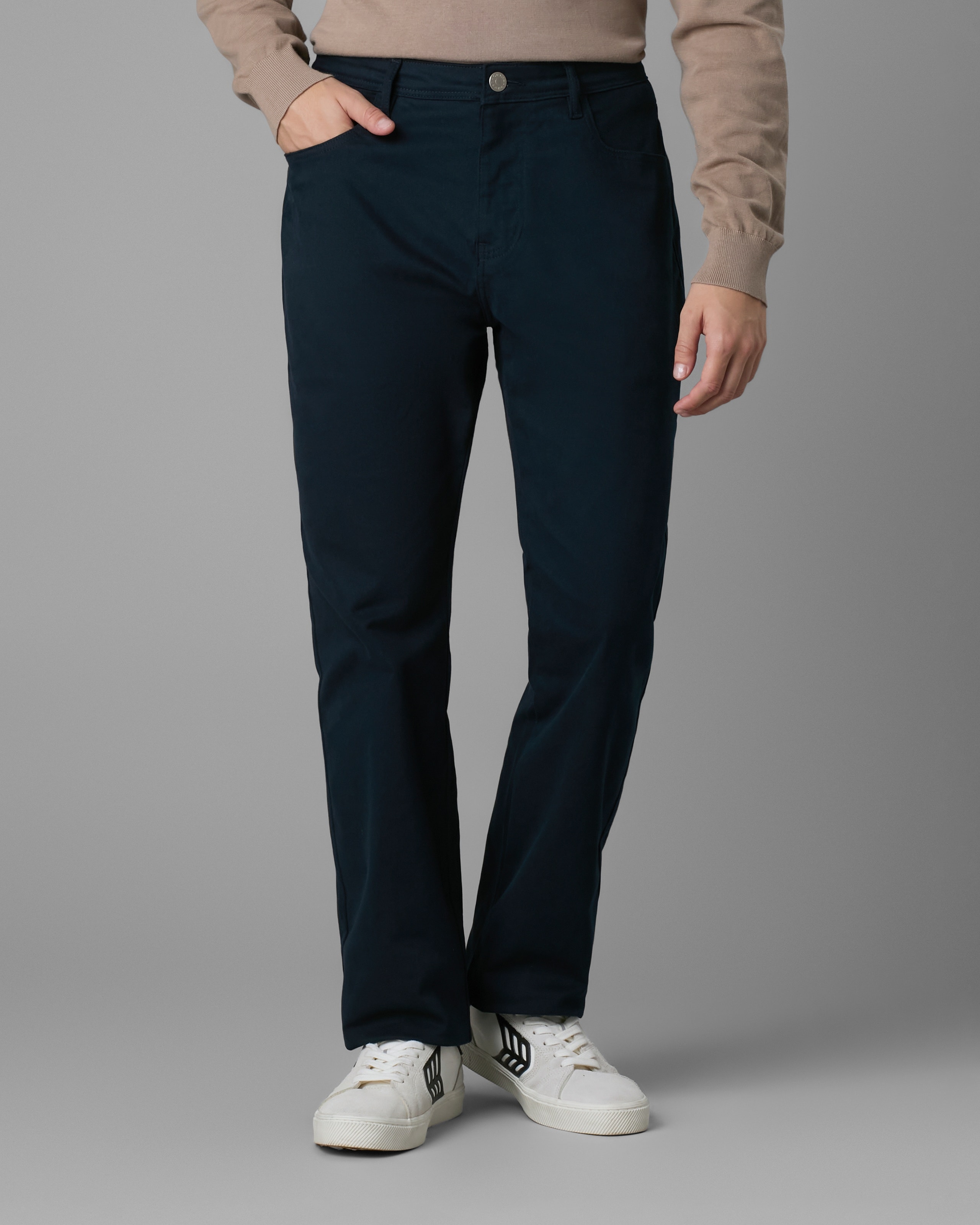 Calça 5 Pockets Sarja Slim Moletom