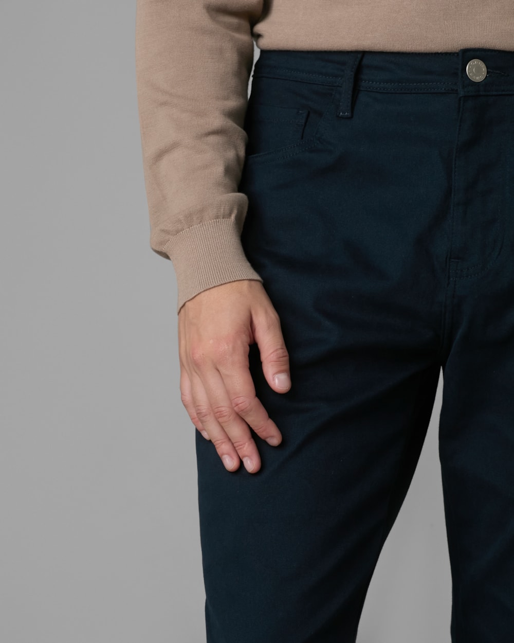 Calça 5 Pockets Sarja Slim Moletom