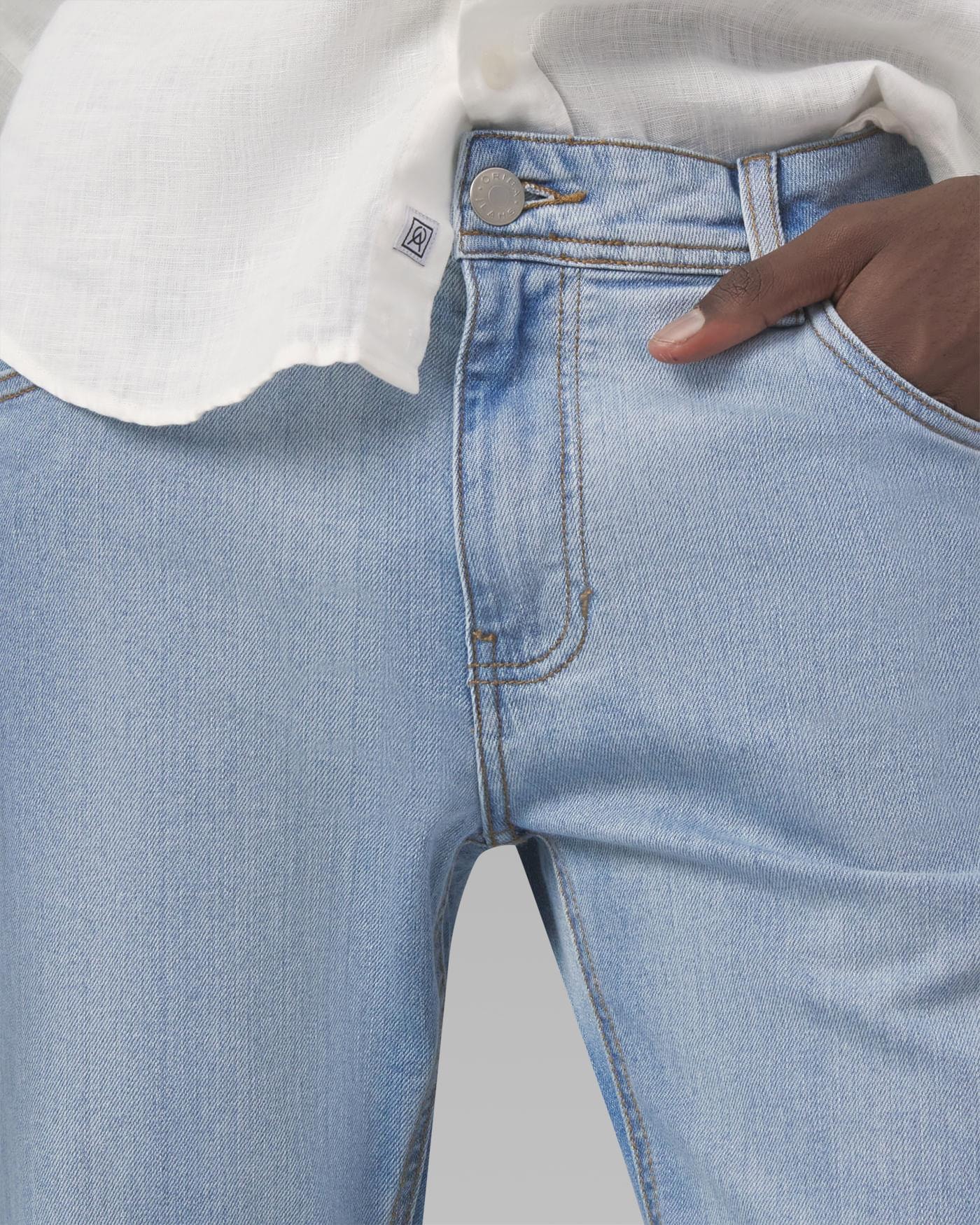 Calça Beta Jeans Reta Clara