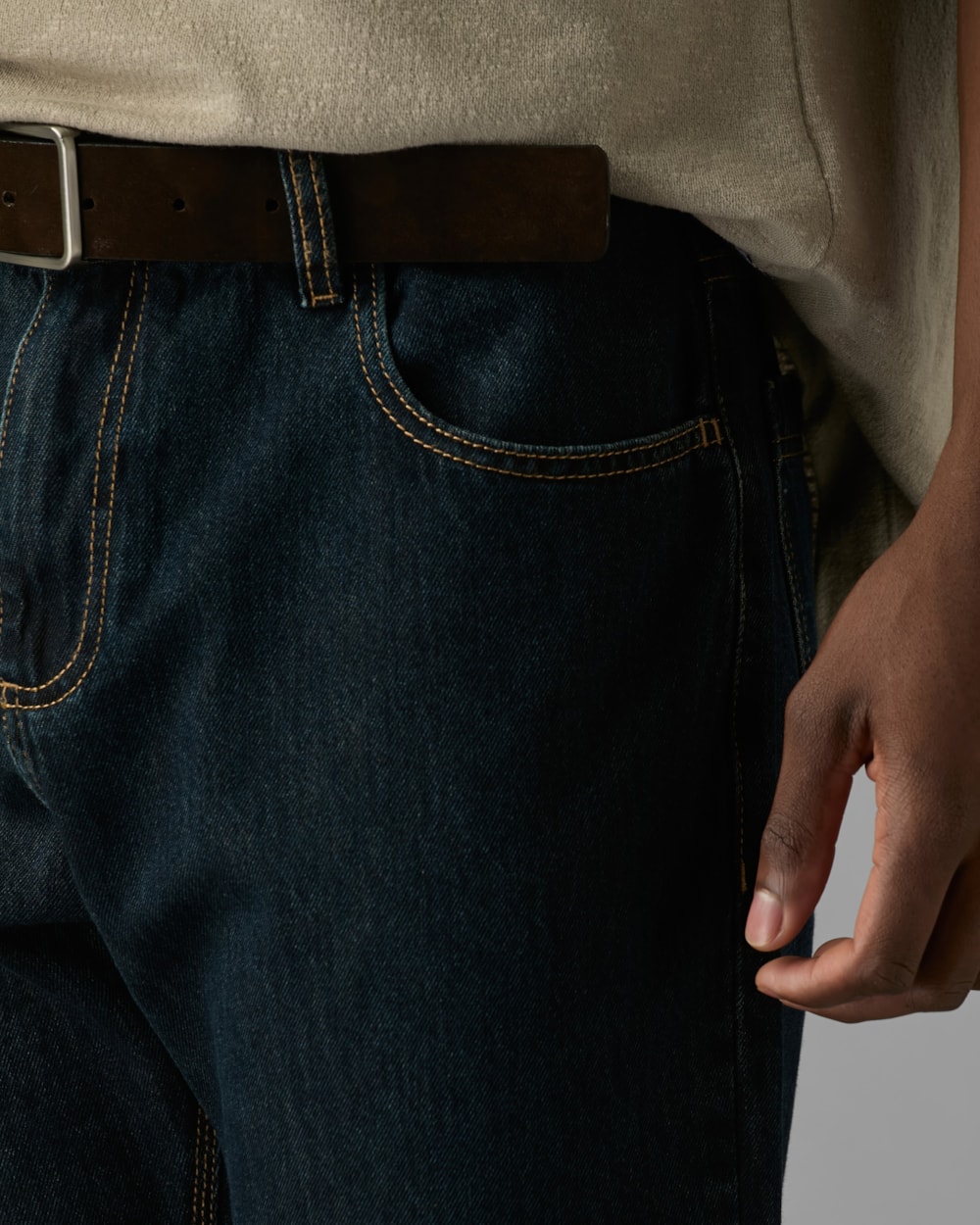 Calça Beta Jeans Reta Escura 100% Algodão