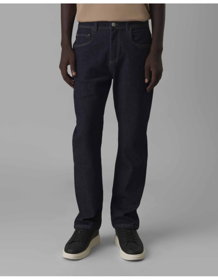 Calça beta jeans reta escura-azul-36