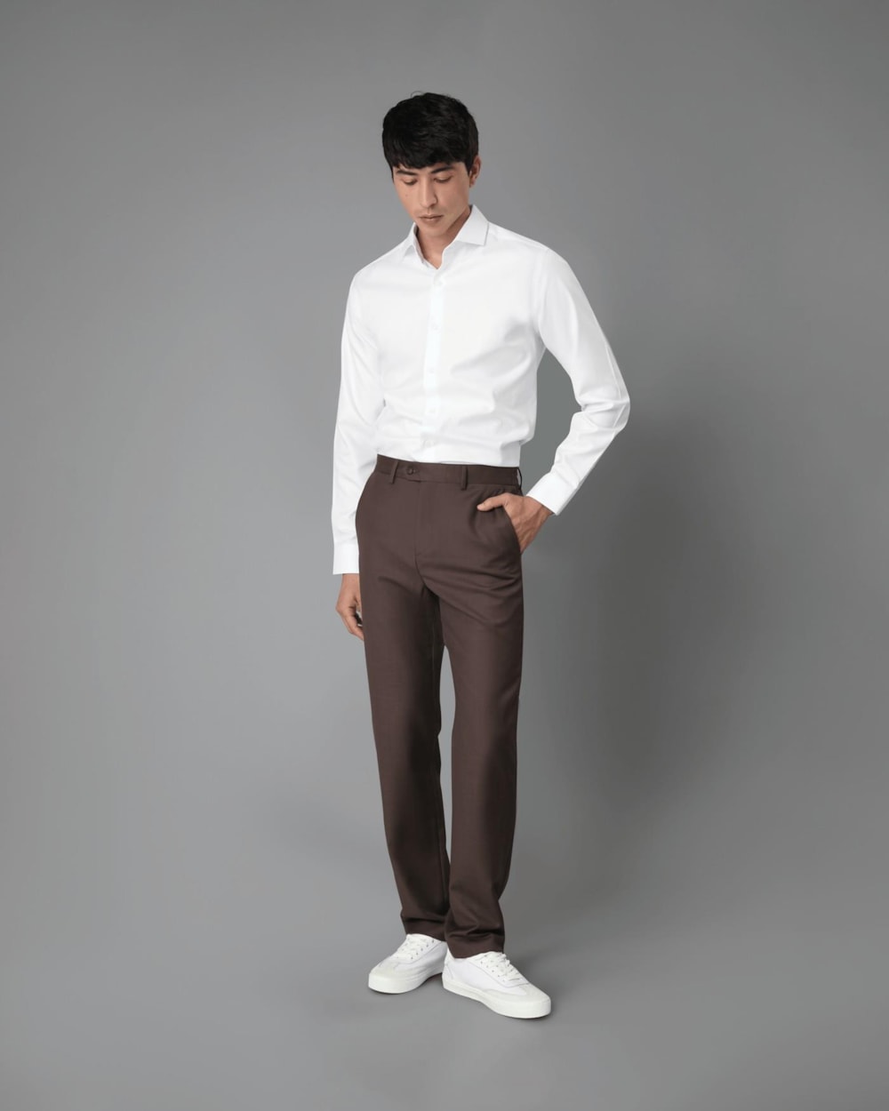 Calça Chino Lã Cós Meio Elástico