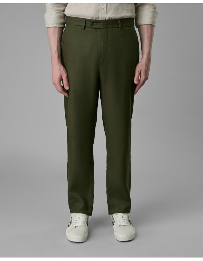 Calça chino linho-verde-46