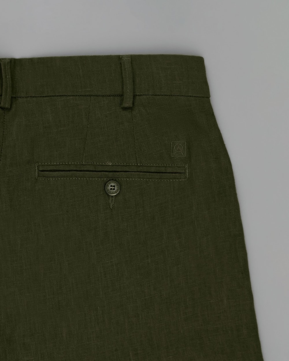 Calça Chino Linho Verde Oliva