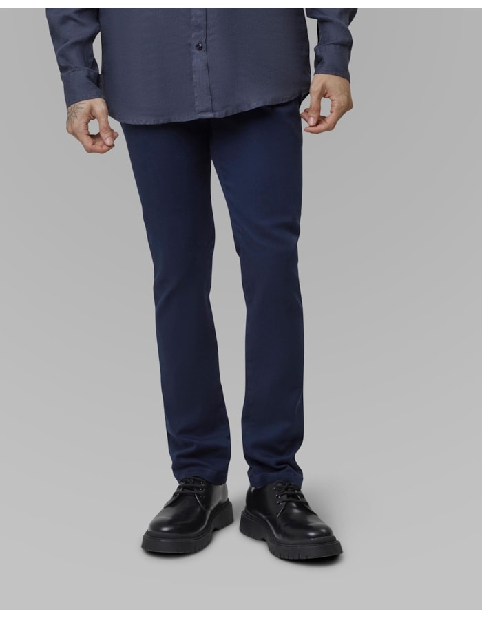 Calça chino reta-azul-40