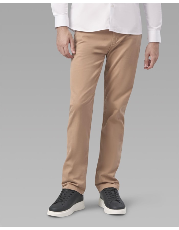 Calça chino reta-bege-36