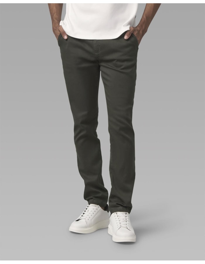 Calça chino sarja moletom-verde-38