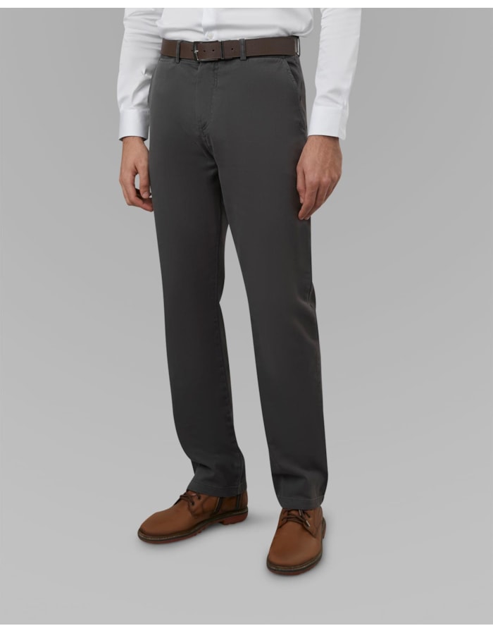 Calça chino sarja moletom reta-cinza-48
