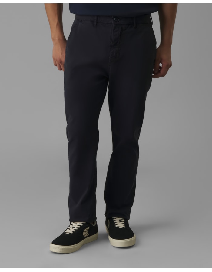 Calça chino sarja slim-azul-36