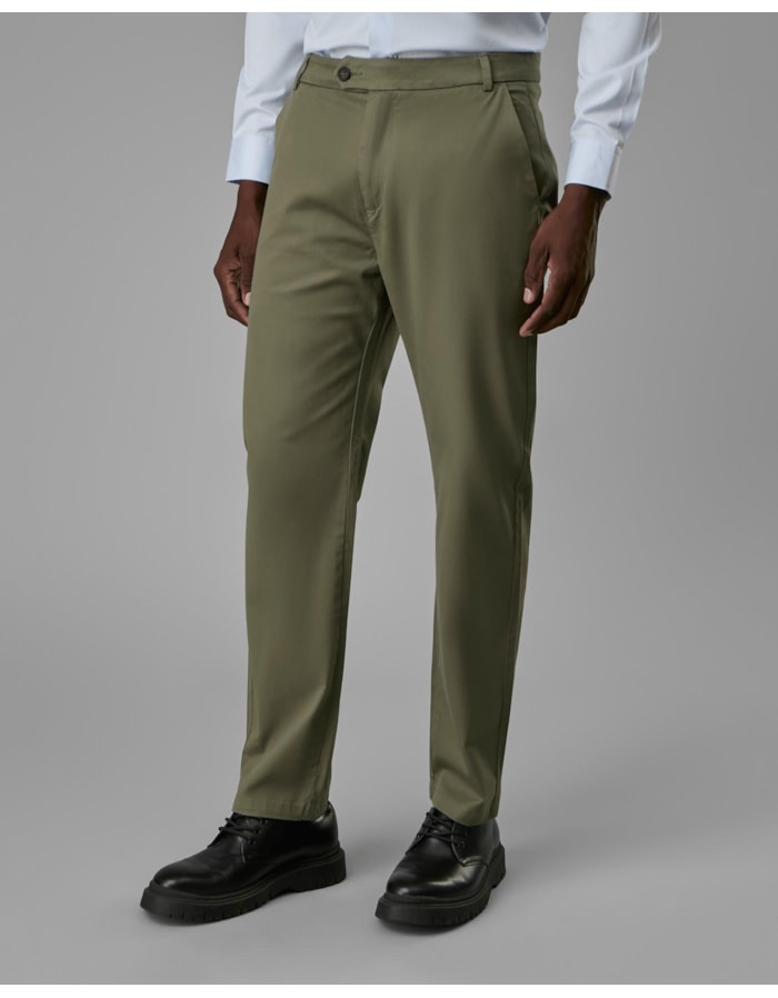 Calça chino social algodão egípcio-verde-36