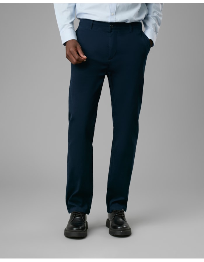 Calça chino textura reta-azul-38