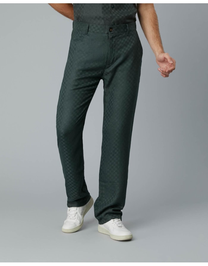 Calça elástico xadrez ltda-verde-46