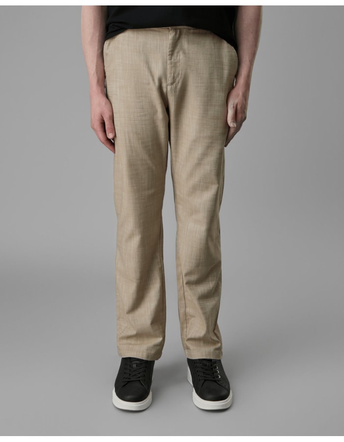 Calça meio elástico algodão orgânico-bege-38