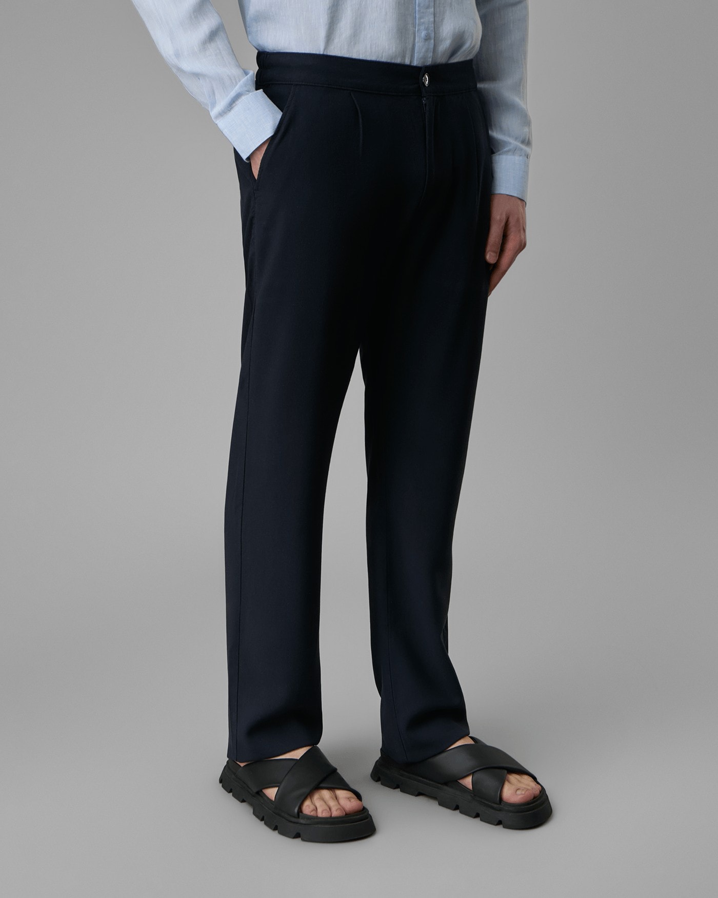 Calça Pregas Modal e Linho Meio Elástico