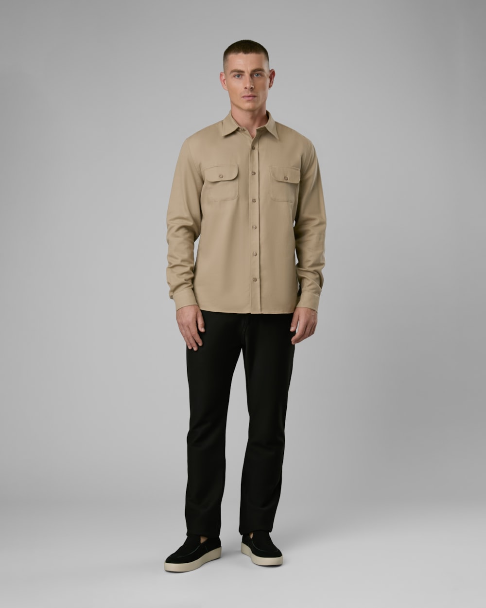 Camisa Algodão e Linho com 2 Bolsos