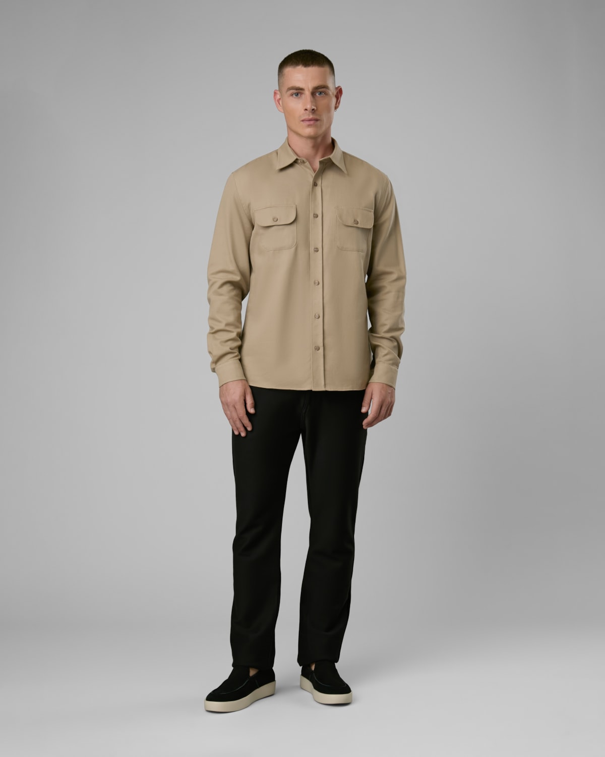 Camisa Algodão e Linho com 2 Bolsos