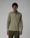 Camisa algodão e linho com 2 bolsos-verde-g