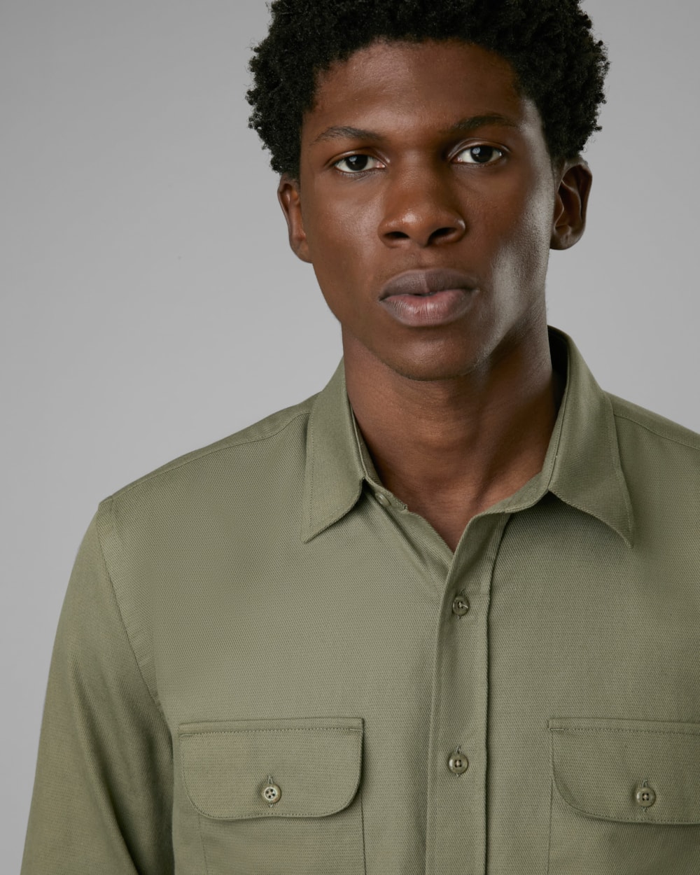 Camisa Algodão e Linho com 2 Bolsos