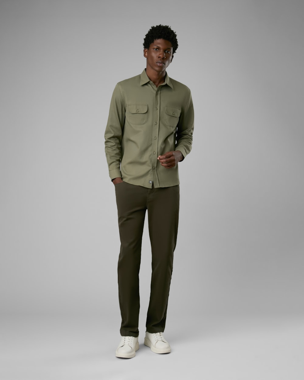 Camisa Algodão e Linho com 2 Bolsos