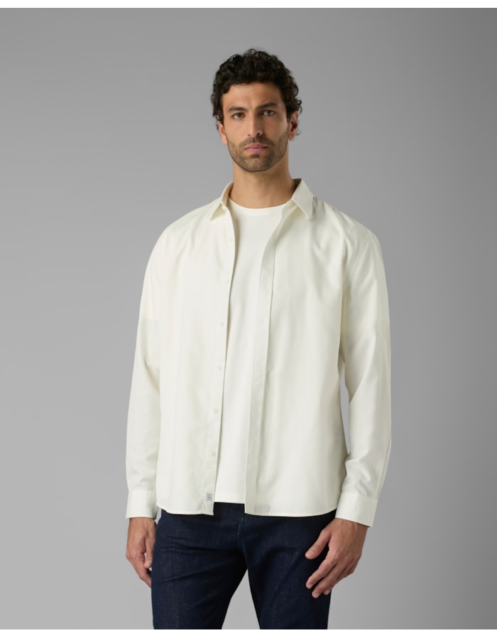 Camisa algodão e liocel-off white-g
