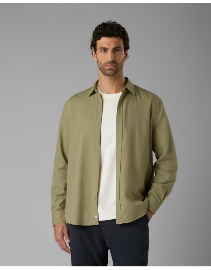Camisa algodão e liocel-bege-g