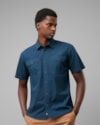Camisa algodão empapelado-azul-p