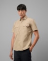 Camisa algodão empapelado-cáqui-p