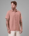 Camisa algodão reciclado manga curta-cobre-m
